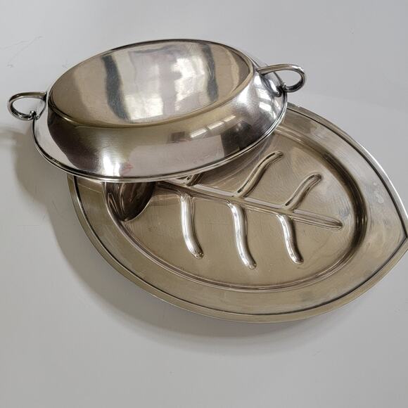 Sheffield Silverplate Covered Tree Well Meat Platter 12" Vintage Tray - Picture 1 of 10